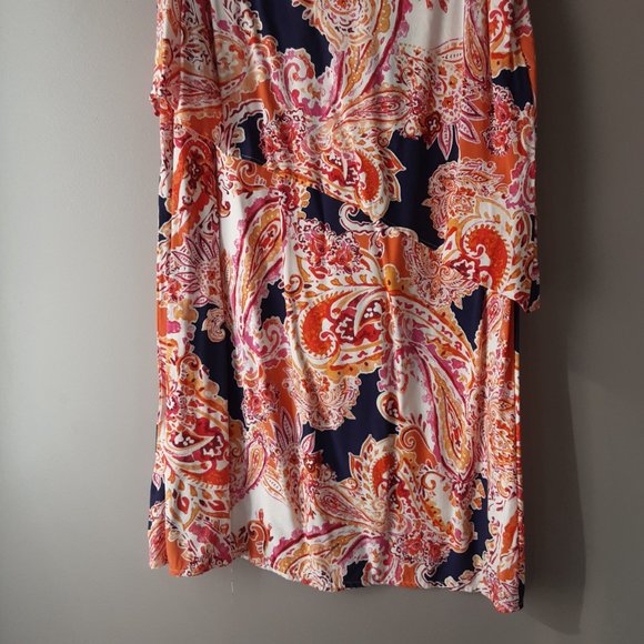 J Jill Sleeveless Shift Dress Geometric Floral Pattern Size XS Petite - Picture 7 of 10